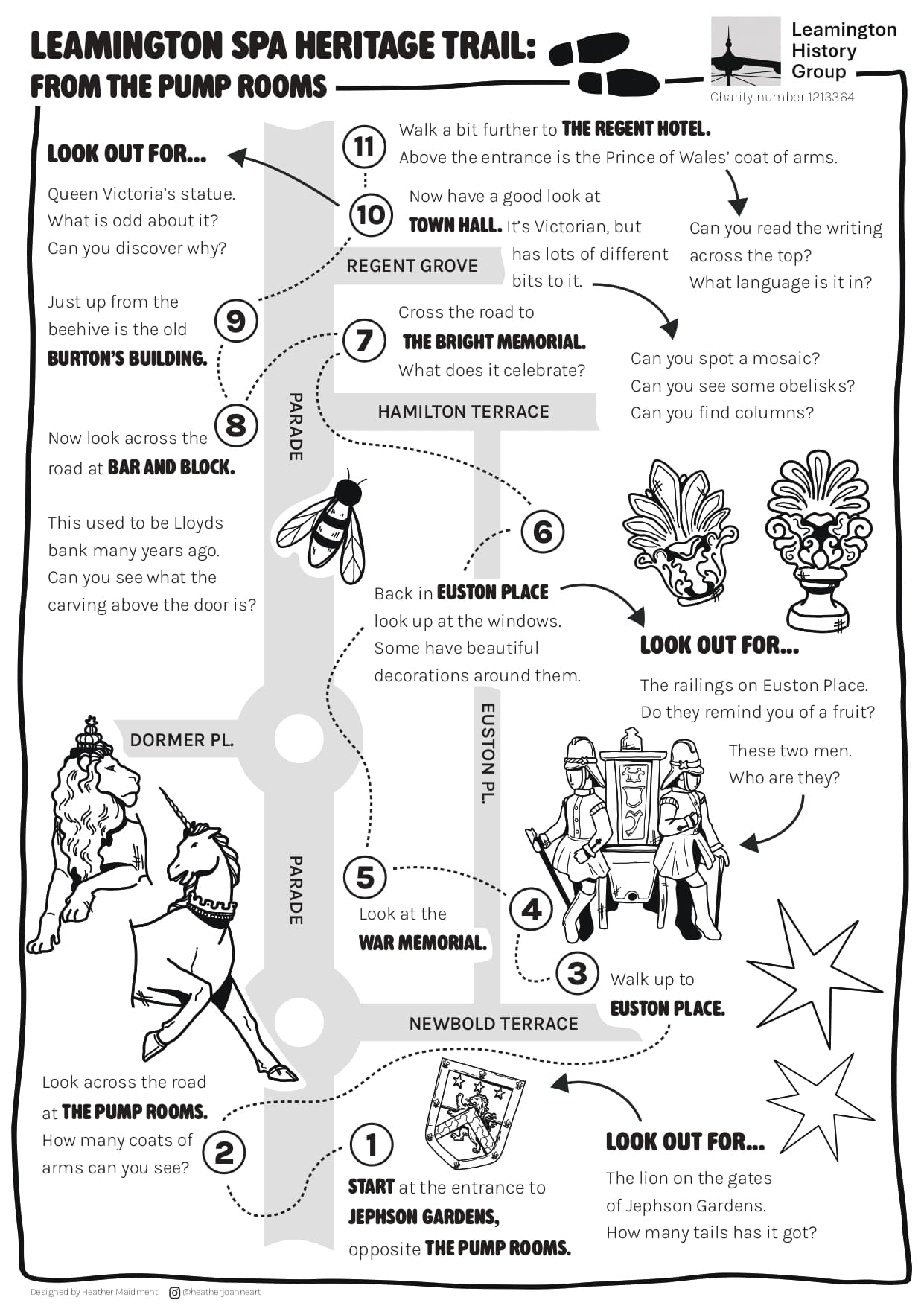 Free Self Guided Leamington Heritage Trails: Jephson Gardens to the Parade